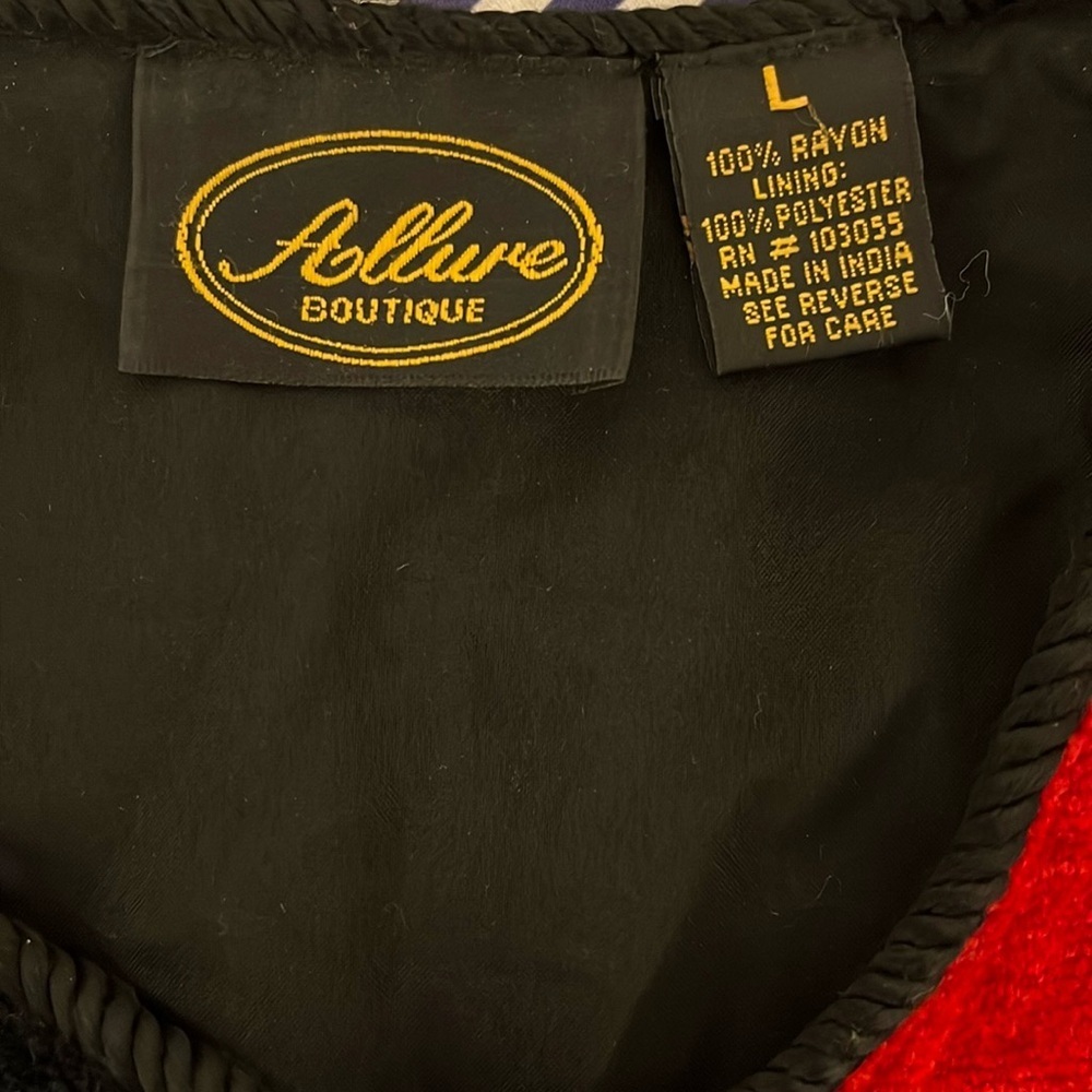 Vtg Allure Boutique Patchwork Painted Design Cord… - image 7